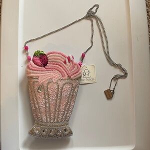 Mary Frances Pink Beaded Milkshake Bag
